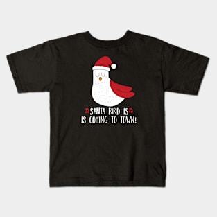 funny christmas santa bird Kids T-Shirt